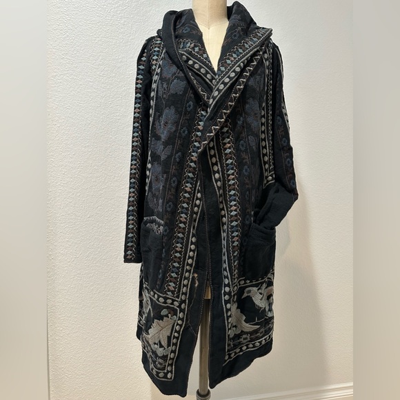 BIYA π Johnny Was Long Hoodie Sweater Jacket - Picture 1 of 7